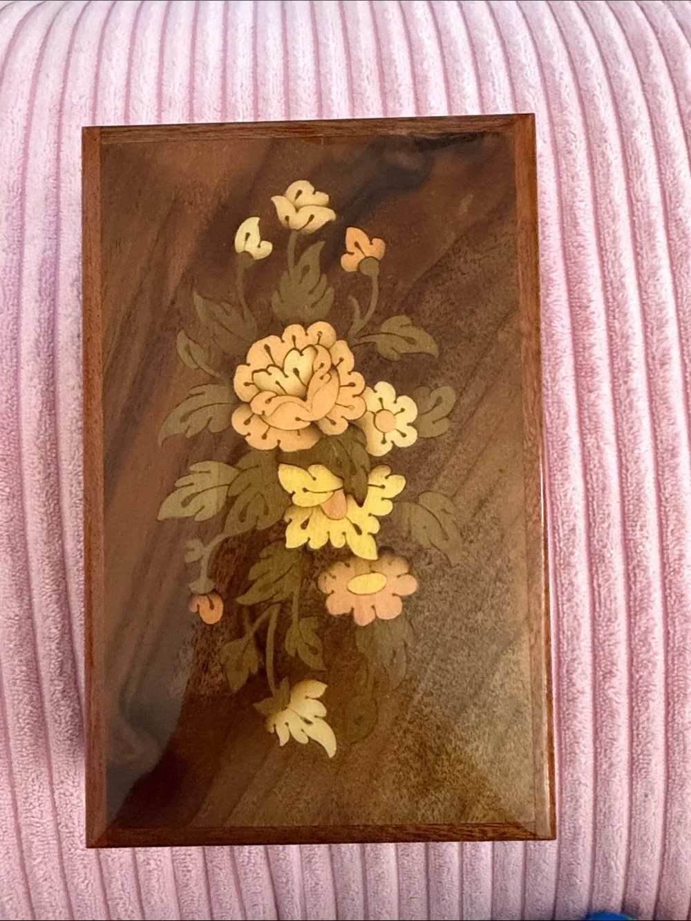 Vintage Inlaid Wood Italian Jewelry Box